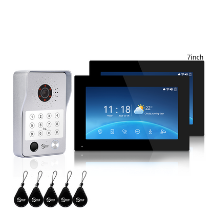 Anjielo Latest 4 wire Video Intercom System Photo Frame Video Doorbell 5 in 1 unlocking with Motion Detection for the Apartment Intercom System for Home Villa