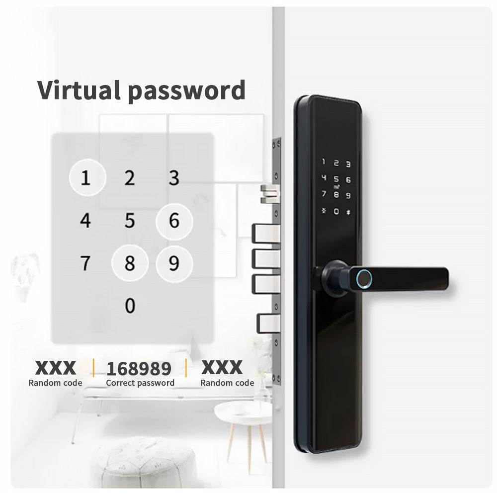 AnjieloSmart Smart Door Lock Wifi TTlock App Remote Control With Fingerprint Password Card Key Unlock Wifi Smart Lock