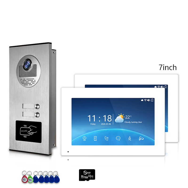 Anjielo 4-Wire Multi-Family Video Intercom System with Tuya Smart – 1080P HD, Motion Detection & Night Vision