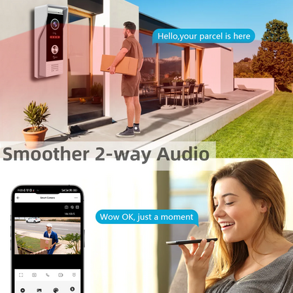 Anjielo 7/10 Inch 1080P Smart WiFi Video Intercom System with Tuya App 3-in-1 Unlock Motion Detection Alarm for Home Apartment