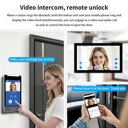 Anjielo IP Video Intercom System with AI Face Recognition, Tuya Smart WiFi, 5-in-1 Unlock, 1080P HD Night Vision & Multi-Story Villa Access Control for Apartment & Building Security