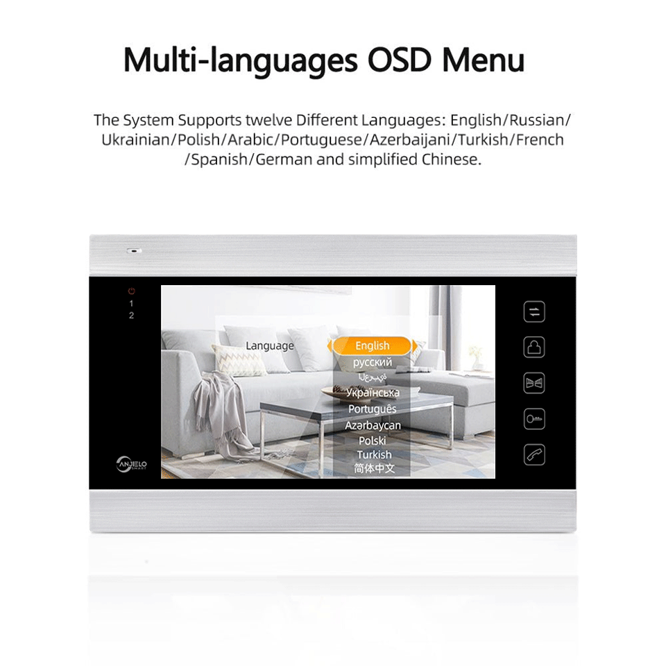AnjieloSmart  7'' WIFI Smart Tuya Video Door Phone Intercom System with 1080P/AHD Doorbell Recording, Support iOS/Android Remote Unlock
