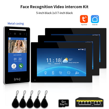 Anjielo IP Video Intercom System with AI Face Recognition, Tuya Smart WiFi, 5-in-1 Unlock, 1080P HD Night Vision & Multi-Story Villa Access Control for Apartment & Building Security