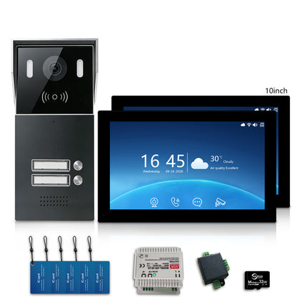 Anjielo 2-Wire Multi-Tenant Video Intercom System with Tuya App, 7/10-Inch Touch Screen, 2MP CMOS, IP65 Doorbell & 128GB TF Card