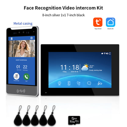Anjielo IP Video Intercom System with AI Face Recognition, Tuya Smart WiFi, 5-in-1 Unlock, 1080P HD Night Vision & Multi-Story Villa Access Control for Apartment & Building Security