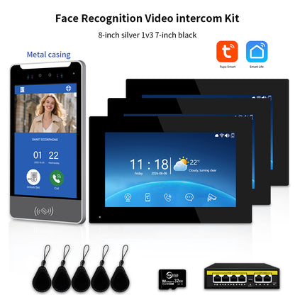 Anjielo IP Video Intercom System with AI Face Recognition, Tuya Smart WiFi, 5-in-1 Unlock, 1080P HD Night Vision & Multi-Story Villa Access Control for Apartment & Building Security