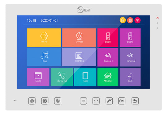 Anjielo Smart 1080P Tuya Smart 7 pouces modèle de bouton tactile pour interphone vidéo