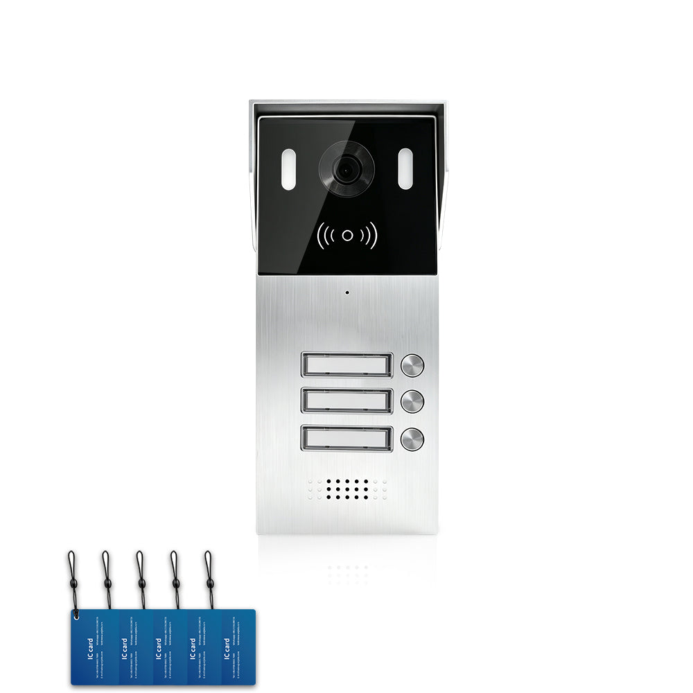 Anjielo 2-Wire Multi-Tenant Video Intercom System with Tuya App, 7/10-Inch Touch Screen, 2MP CMOS, IP65 Doorbell & 128GB TF Card