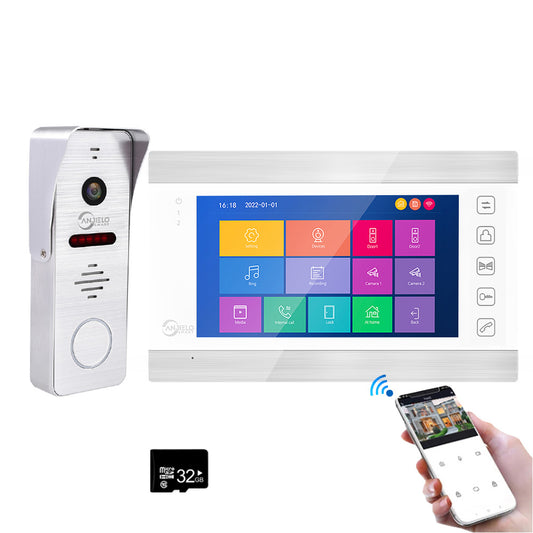 Latest Tuya Video Intercom System 1080P 160° View Angle Wired 7 lnch Screen Monitor Night Vision For Home