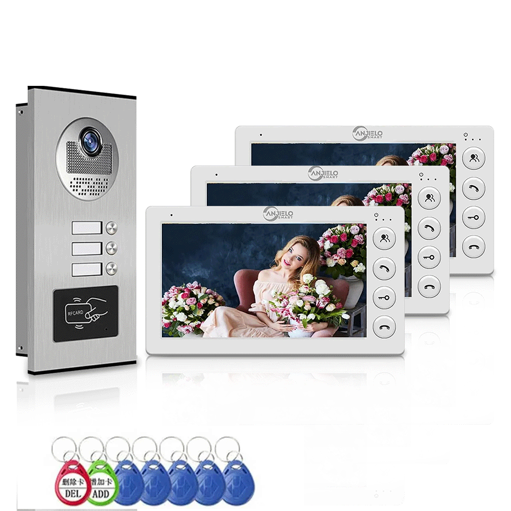 Anjielo Smart Building Video Intercom for Seamless Building Communication Real-Time Monitoring Visual Intercom Expandable Visual Intercom up to 12 Devices