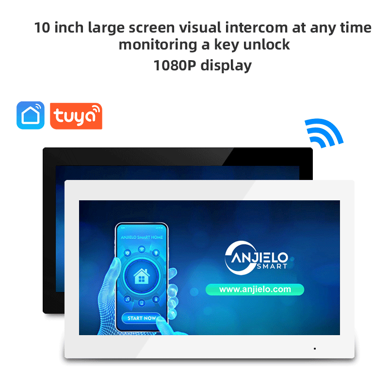 ANJIELOSMART  latest FHD1080P video intercom Doorphone Touch Screen with Wired Doorbell 1080P 140° interfone