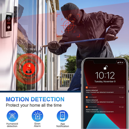 Anjielo 7/10 Inch 1080P Smart WiFi Video Intercom System with Tuya App 3-in-1 Unlock Motion Detection Alarm for Home Apartment