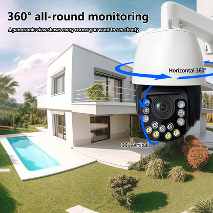 Anjielo 5MP 30X Optical Zoom AI PTZ Speed Dome Camera 1/2.8" Sony Sensor POE+DC12V Two-Way Audio IP66 Weatherproof