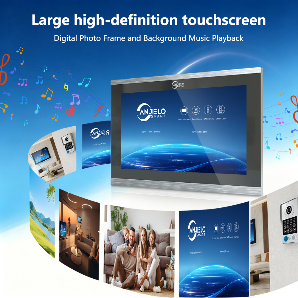 Anjielo Newest 4‑Wire Tuya Smart Life Video Intercom System 7/10 Inch Touch‑Screen 1080P IP65 Multi‑Monitor Doorphone for Villa & Apartment