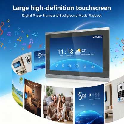 Anjielo 4-Wire Video Intercom Kit with Tuya Smart WiFi, 1080P HD Night Vision Camera, 7/10-Inch Touchscreen Monitor, Remote Unlock, Motion Detection & IP65 Waterproof for Home, Apartment & Villa Security