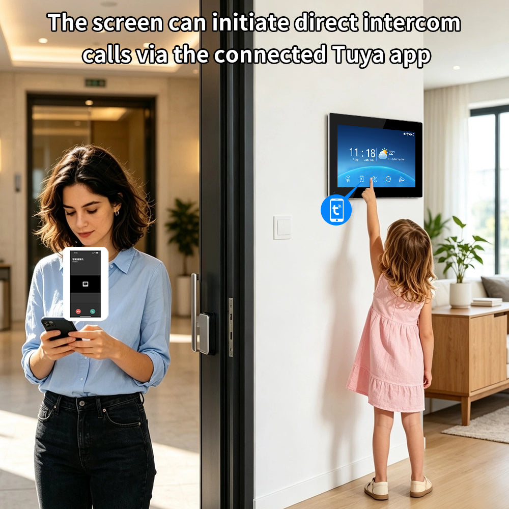 Anjielo IP Video Intercom System with High-Definition Large Screen & Infrared Night Vision Fill Light – Tuya App, 7/10.1-Inch Touch Screen, RFID Unlock for Multi-Story Villas