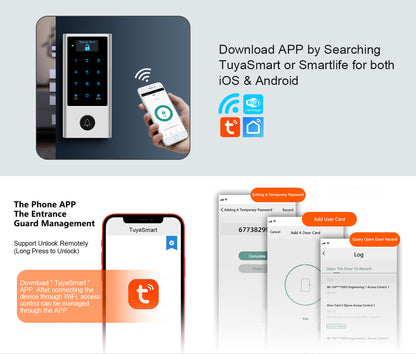 Anjielo Tuya WiFi Access Control Keypad with IP66 Metal Case, OLED Display & 10,000 Users – Keyless Door Entry System