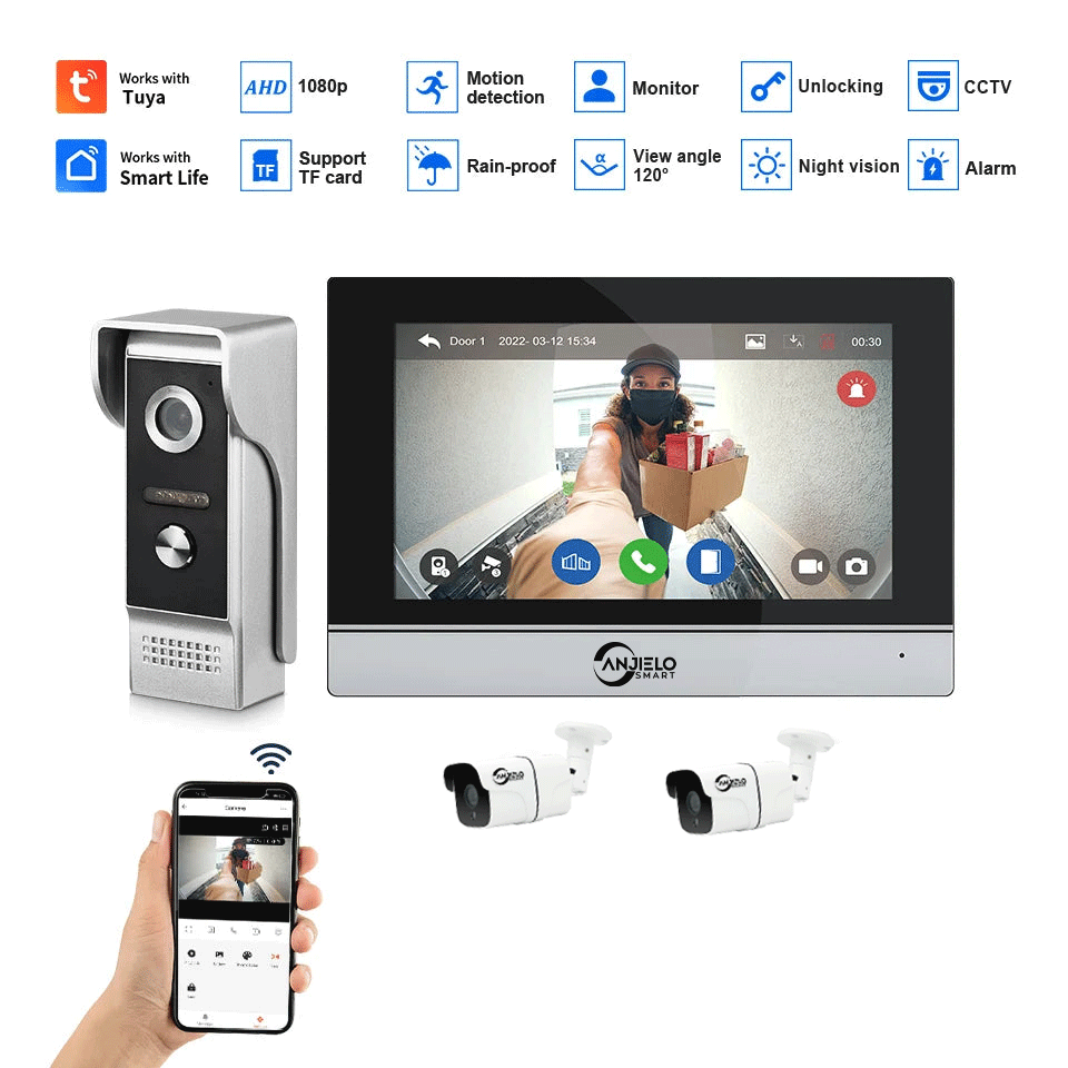 2024 Best Selling Tuya Smart 1080P IP Video Intercom System Password-Protected Doorbell Camera with WiFi Motion Detection Features