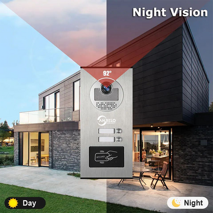 Anjielo New Series 4 Wire Video Intercom System Video Doorbell and Doorphone For 2/4/6/8/10/12 Household