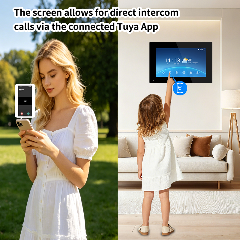 Anjielo 4-Wire Smart Video Intercom Doorbell System – 7″/10″ Touch Screen, Tuya App, Motion Detection, Two-Way Audio, IP65 Weatherproof for Home/Apartment