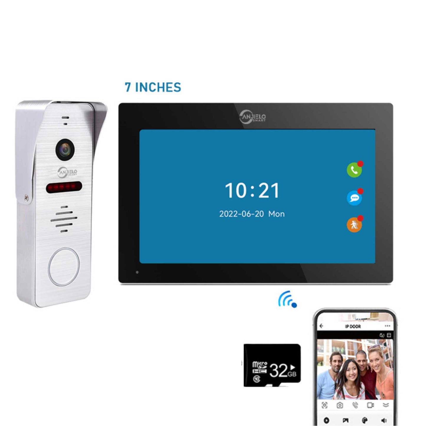 New Tuya 7/10 Inch Video Wifi Intercom Tuya Smart Home Wired video doorbell System 1080P 148°Doorbell Camera Full Touch Monitor