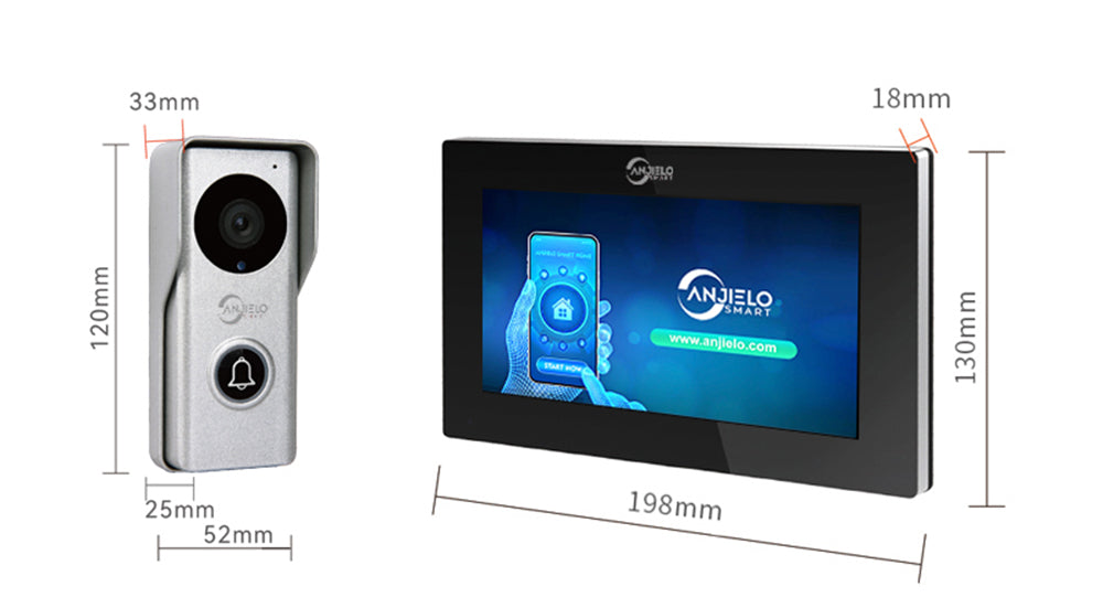 Tuya Smart 7 /10 Inch Full Touch Monitor Video Wifi Intercom Tuya Smart Home video doorbell System 1080P 140° Wired Doorbell Camera