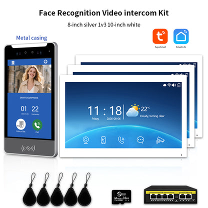 Anjielo IP Video Intercom System with AI Face Recognition, Tuya Smart WiFi, 5-in-1 Unlock, 1080P HD Night Vision & Multi-Story Villa Access Control for Apartment & Building Security