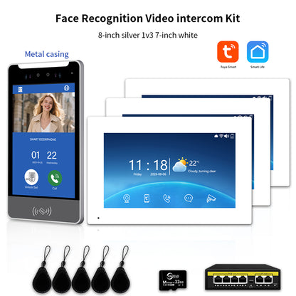 Anjielo IP Video Intercom System with AI Face Recognition, Tuya Smart WiFi, 5-in-1 Unlock, 1080P HD Night Vision & Multi-Story Villa Access Control for Apartment & Building Security