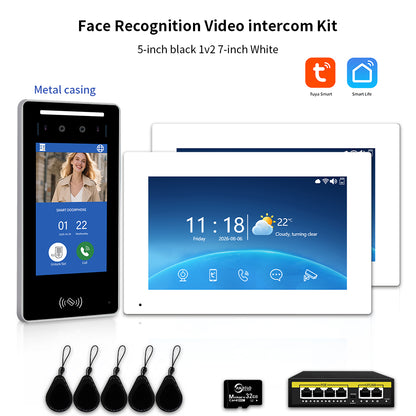 Anjielo IP Video Intercom System with AI Face Recognition, Tuya Smart WiFi, 5-in-1 Unlock, 1080P HD Night Vision & Multi-Story Villa Access Control for Apartment & Building Security