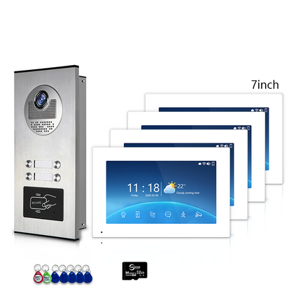 Anjielo 4-Wire Multi-Family Video Intercom System with Tuya Smart – 1080P HD, Motion Detection & Night Vision