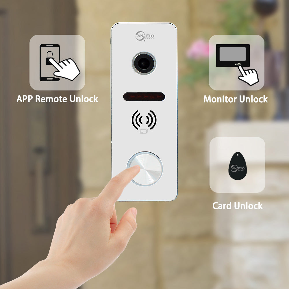 Anjielosmart 1080p 7 Inch Video Intercom Smart Home Security Protection Handsfree Smart Home Waterproof Doorbell Camera