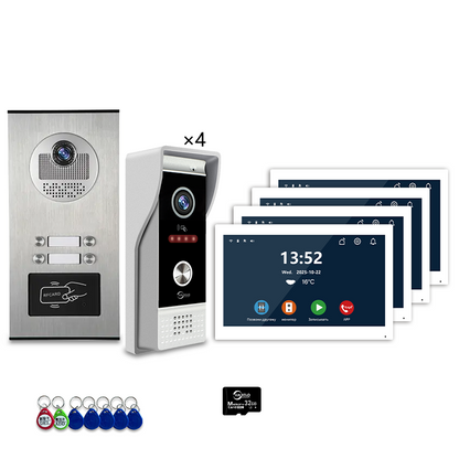 Anjielo Smart 10 inch 1080P Tuya Smart Video Doorphone Metal Doorbell Video Intercom System for Multi-Apartment