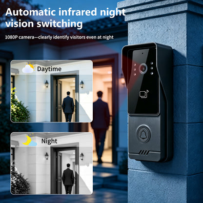Anjielo IP Video Intercom System with High-Definition Large Screen & Infrared Night Vision Fill Light – Tuya App, 7/10.1-Inch Touch Screen, RFID Unlock for Multi-Story Villas