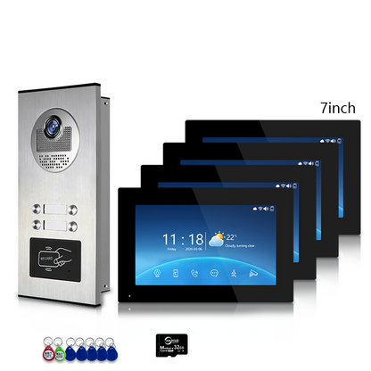 Anjielo 4-Wire Multi-Family Video Intercom System with Tuya Smart – 1080P HD, Motion Detection & Night Vision