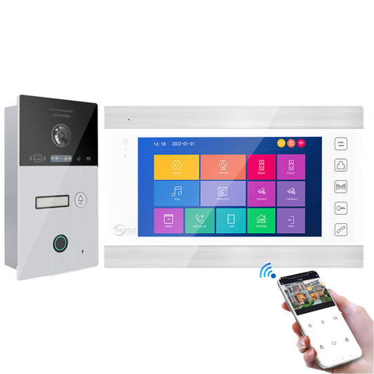 Anjielo Tuya Smart WiFi Video Intercom System with 1080P HD Doorbell Camera, Indoor Monitor, Two-Way Audio & Motion Detection for Home Security Protection