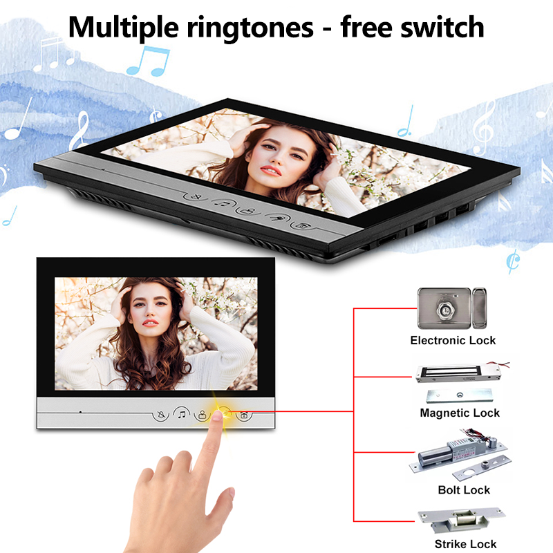Anjielo New Series 4 Wire Video Intercom System Video Doorbell and Doorphone For 2/4/6/8/10/12 Household