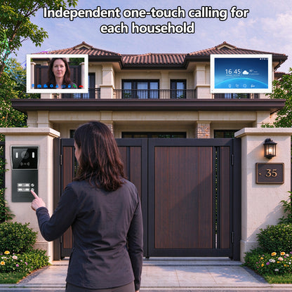 Anjielo 2-Wire Multi-Tenant Video Intercom System with Tuya App, 7/10-Inch Touch Screen, 2MP CMOS, IP65 Doorbell & 128GB TF Card