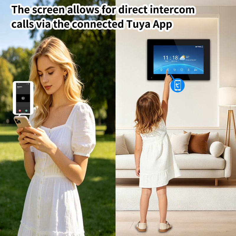Anjielo Smart Video Intercom Doorbell System 4-Wire 7″/10″ Touch Screen, Tuya App, Motion Detection, Two-Way Audio, Digital Photo Frame & Music Playback
