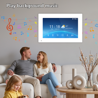 Anjielo Newest 4 Wire Video Door Phone Intercom System with Photo Frame Background Music for 2/3/4 Household