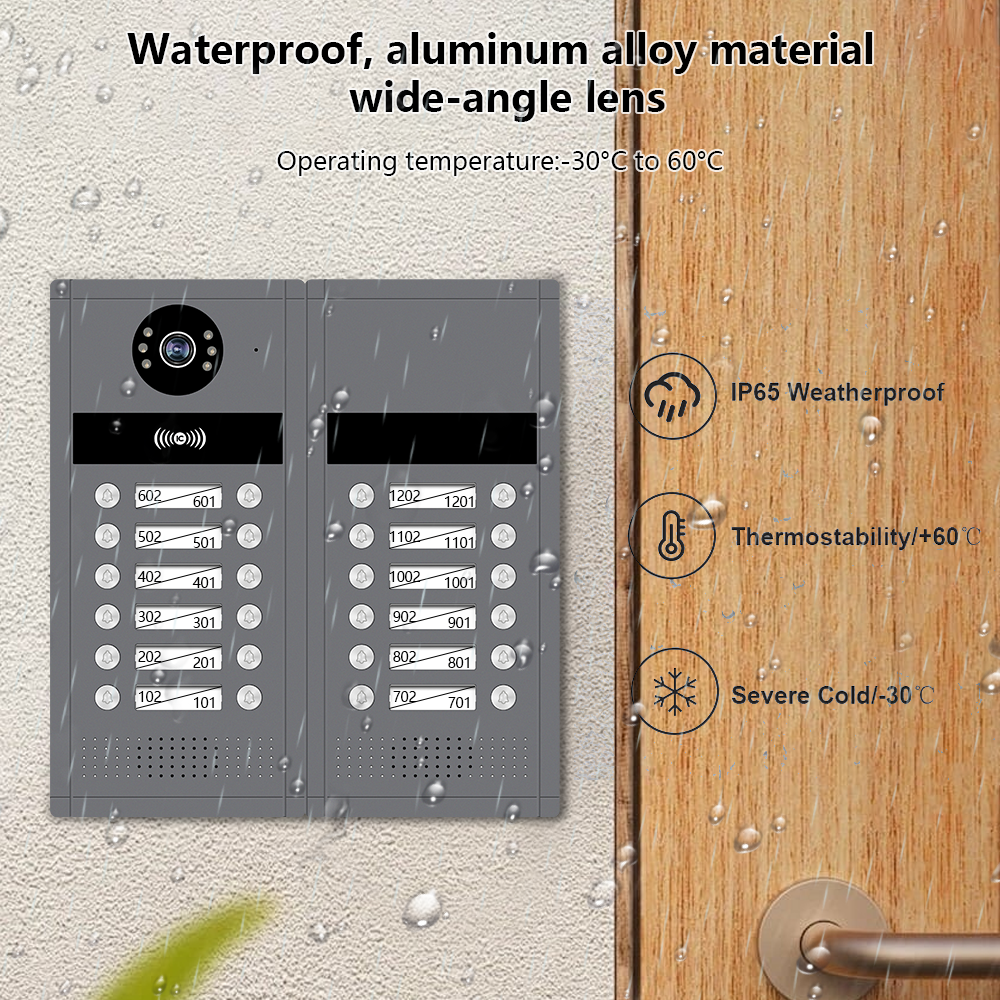 Anjielo Smart 7/10-Inch 6-24 Household Tuya Smart Video Doorbell Metal Doorbell Video Intercom System Suitable For Multi-Family