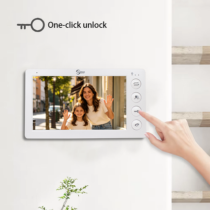 Anjielo 7 Inch Wired Multi Family Video Intercom System 2-12 Units Apartment Building Door Phone with RFID Unlock IP65 Waterproof Outdoor Station