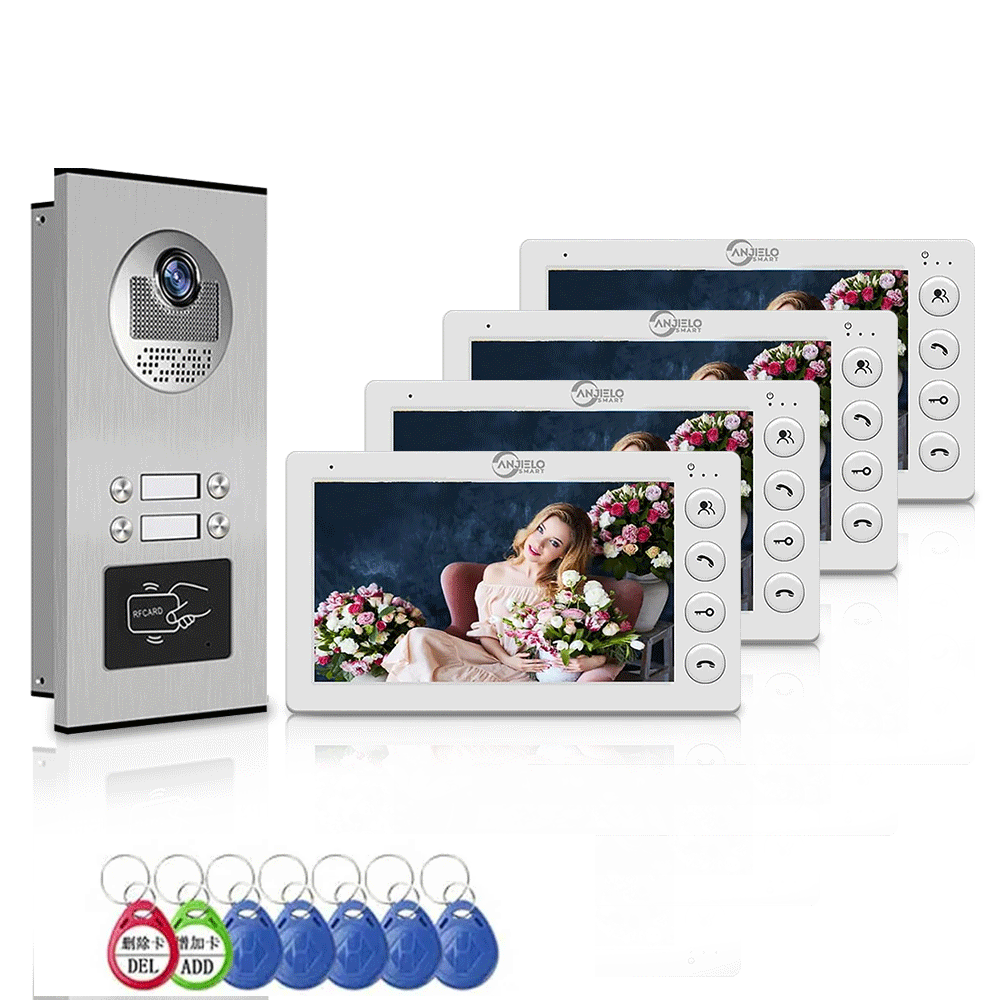 Anjielo Smart Building Video Intercom for Seamless Building Communication Real-Time Monitoring Visual Intercom Expandable Visual Intercom up to 12 Devices