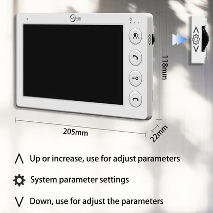Anjielo 4 Wired Video Doorphone Intercom 7 Inch Monitor Video Door Intercom for 2/3/4/5/6/8/10/12 Multi-Units Video Doorbell by IC Card to Unlock