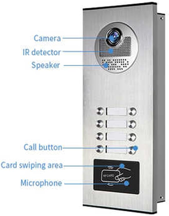 Anjielo Smart Building Video Intercom for Seamless Building Communication Real-Time Monitoring Visual Intercom Expandable Visual Intercom up to 12 Devices