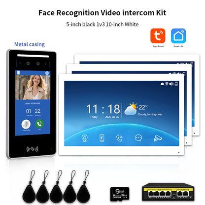Anjielo IP Video Intercom System with AI Face Recognition, Tuya Smart WiFi, 5-in-1 Unlock, 1080P HD Night Vision & Multi-Story Villa Access Control for Apartment & Building Security