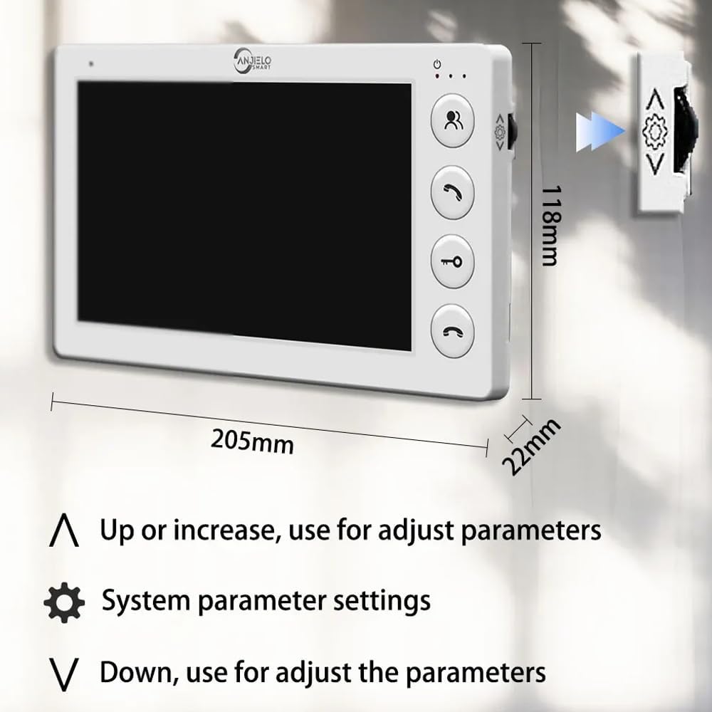 Anjielo Smart Building Video Intercom for Seamless Building Communication Real-Time Monitoring Visual Intercom Expandable Visual Intercom up to 12 Devices