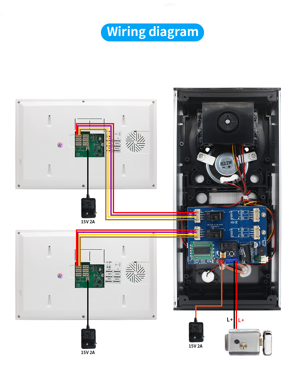 Anjielo Smart 1080P Tuya Smart Video Doorphone for Multi-Apartment Metal Doorbell Video Intercom System AHD 7inch Monitor
