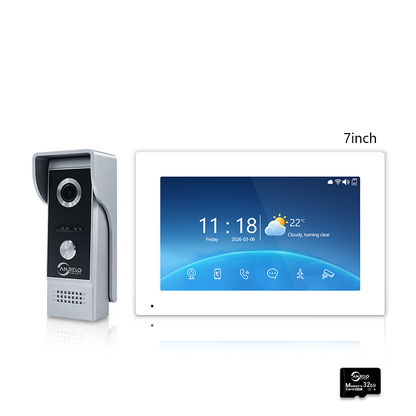 Anjielo 4-Wire Smart Video Intercom Doorbell System – 7″/10″ Touch Screen, Tuya App, Motion Detection, Two-Way Audio, IP65 Weatherproof for Home/Apartment