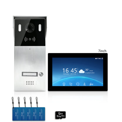 Anjielo 2-Wire Multi-Tenant Video Intercom System with Tuya App, 7/10-Inch Touch Screen, 2MP CMOS, IP65 Doorbell & 128GB TF Card