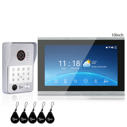 Anjielo Latest 4 wire Video Intercom System Photo Frame Video Doorbell 5 in 1 unlocking with Motion Detection for the Apartment Intercom System for Home Villa